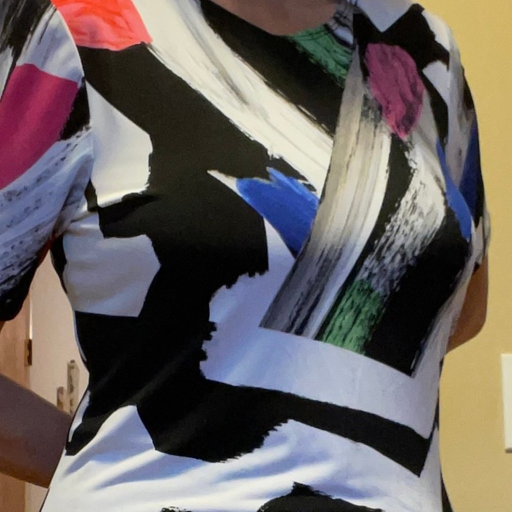 Joseph Ribkoff -abstract print tee dress